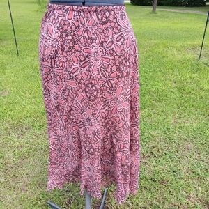 East 5th fully lined pink/brown flowy Flare Skirt